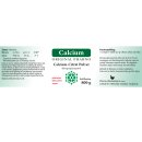 Calcium-Citrat Pulver 800g Etikett
